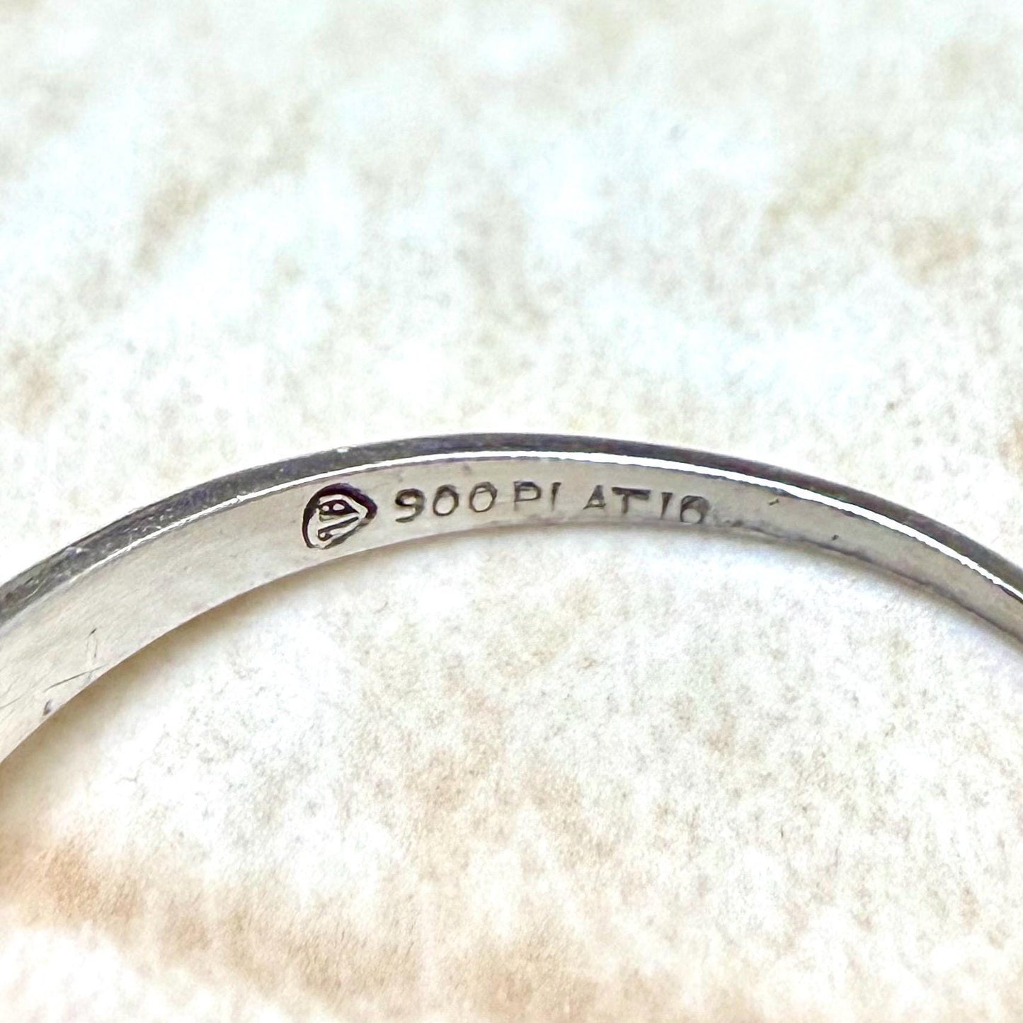 Vintage Mid - Century Platinum Oval Sapphire & Diamond Ring - WeilJewelry