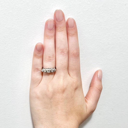 Vintage Platinum 0.75 Carat Diamond 5 - Stone Ring - WeilJewelry