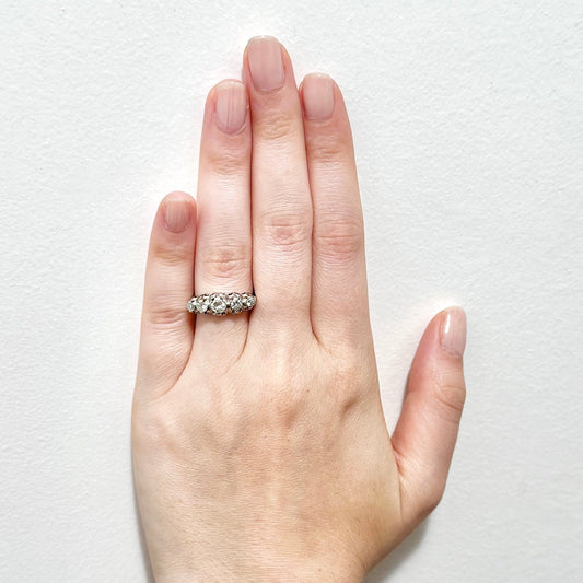 Vintage Platinum 0.75 Carat Diamond 5 - Stone Ring - WeilJewelry