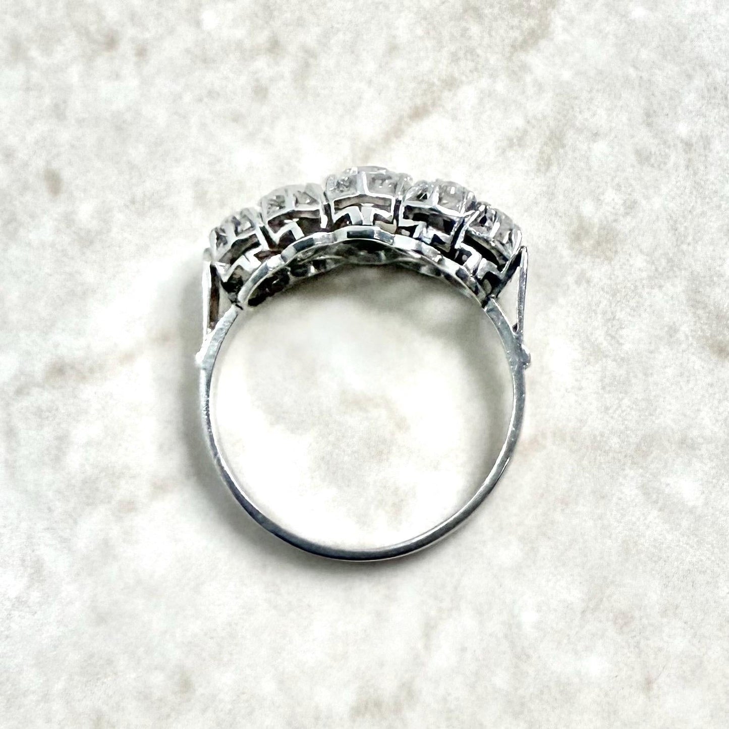 Vintage Platinum 0.75 Carat Diamond 5 - Stone Ring - WeilJewelry