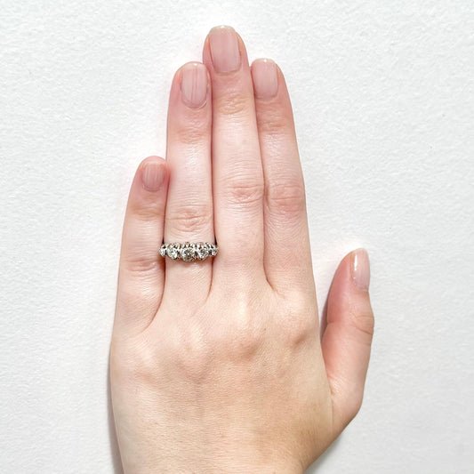 Vintage Platinum 0.90 Carat Diamond 5 - Stone Ring - WeilJewelry