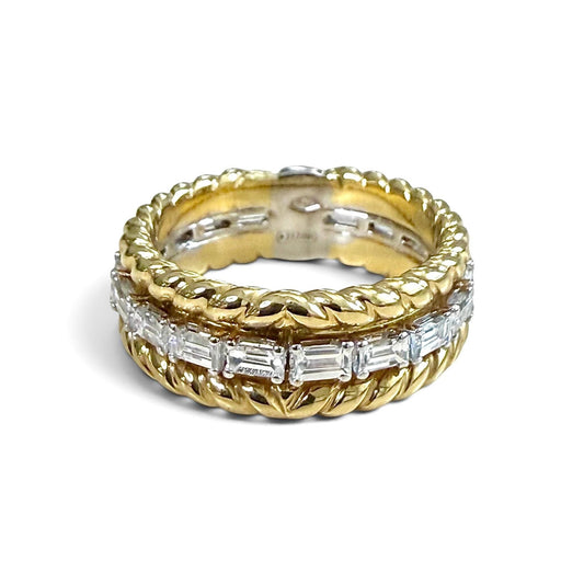 ZYDO Italy "L’Armonia" 18K Gold 1.05 CTW Natural Baguette Diamond Eternity Band Ring - WeilJewelry