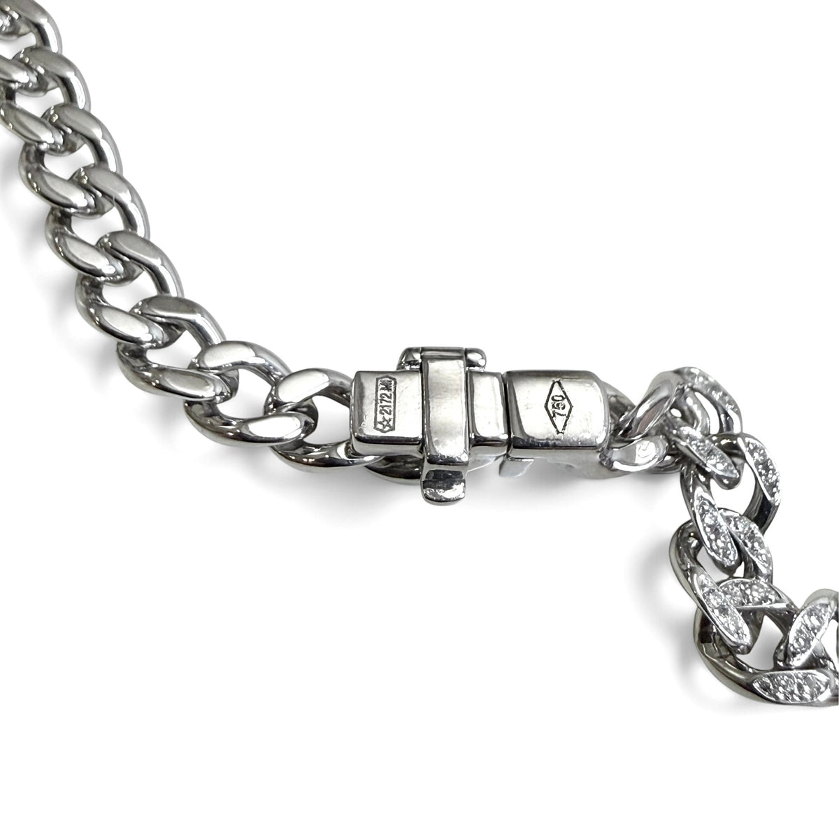 ZYDO Italy "Luminosa" 18K White Gold 1.36 CTW Diamond Curb Chain Necklace - WeilJewelry