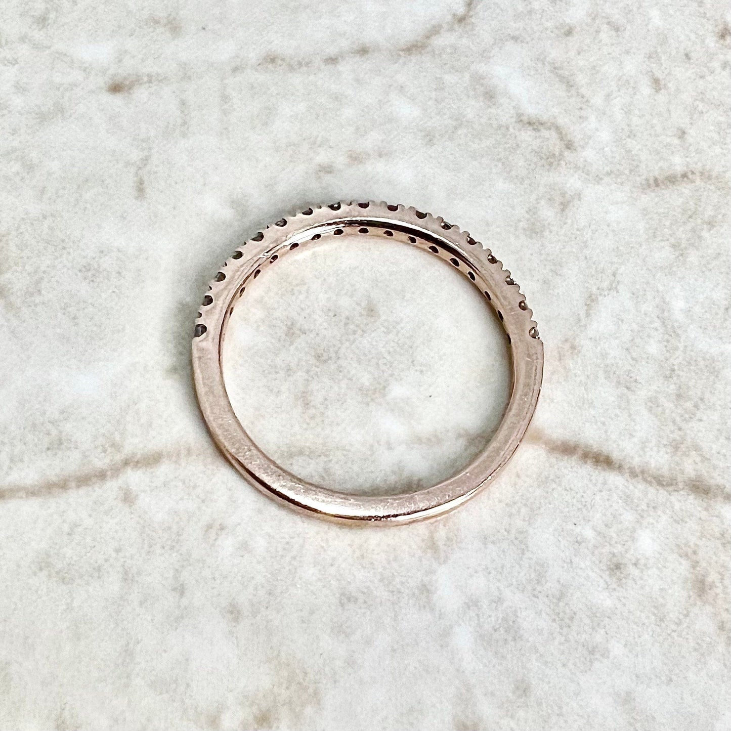 10 Karat Rose Gold Prong - Set 0.30 Carat Diamond Half Eternity Band Ring - WeilJewelry