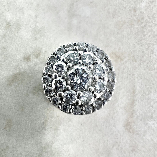 10 Karat White Gold Diamond Cluster Pendant - WeilJewelry