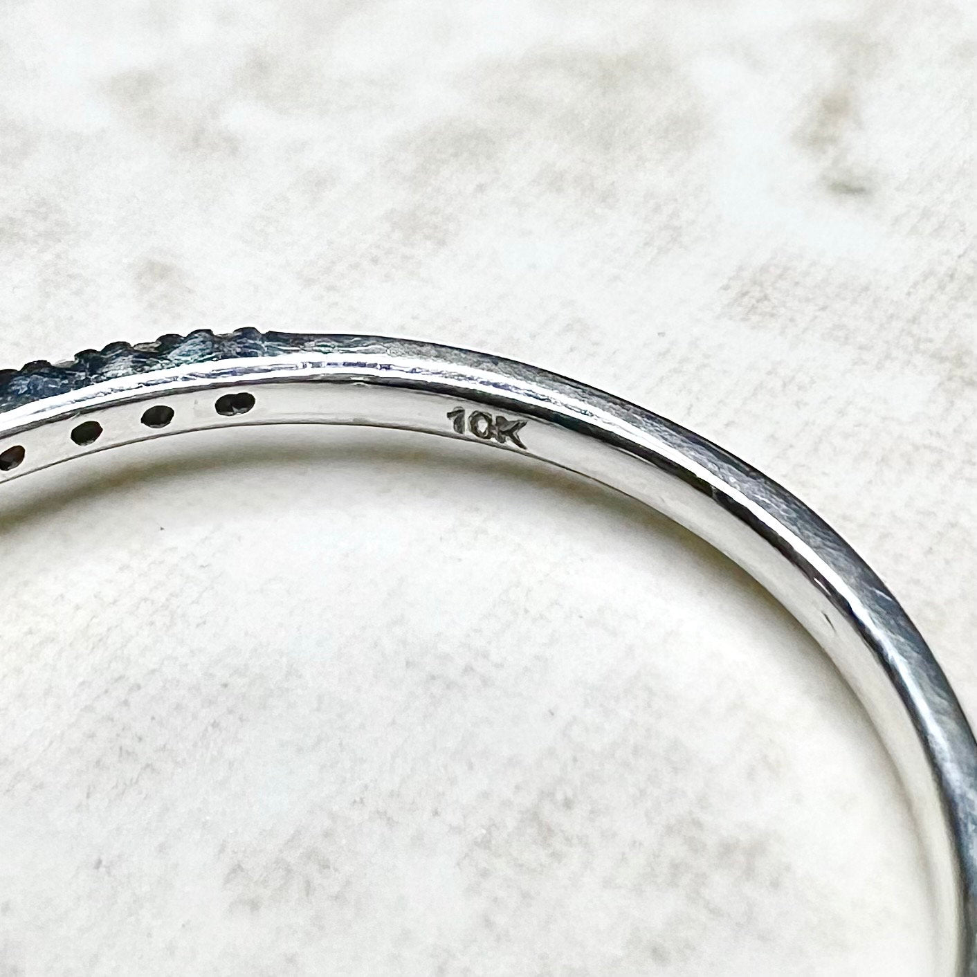 10 Karat White Gold Diamond Half Eternity Band Ring - WeilJewelry