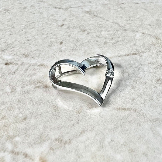 10 Karat White Gold Diamond Heart Pendant - WeilJewelry