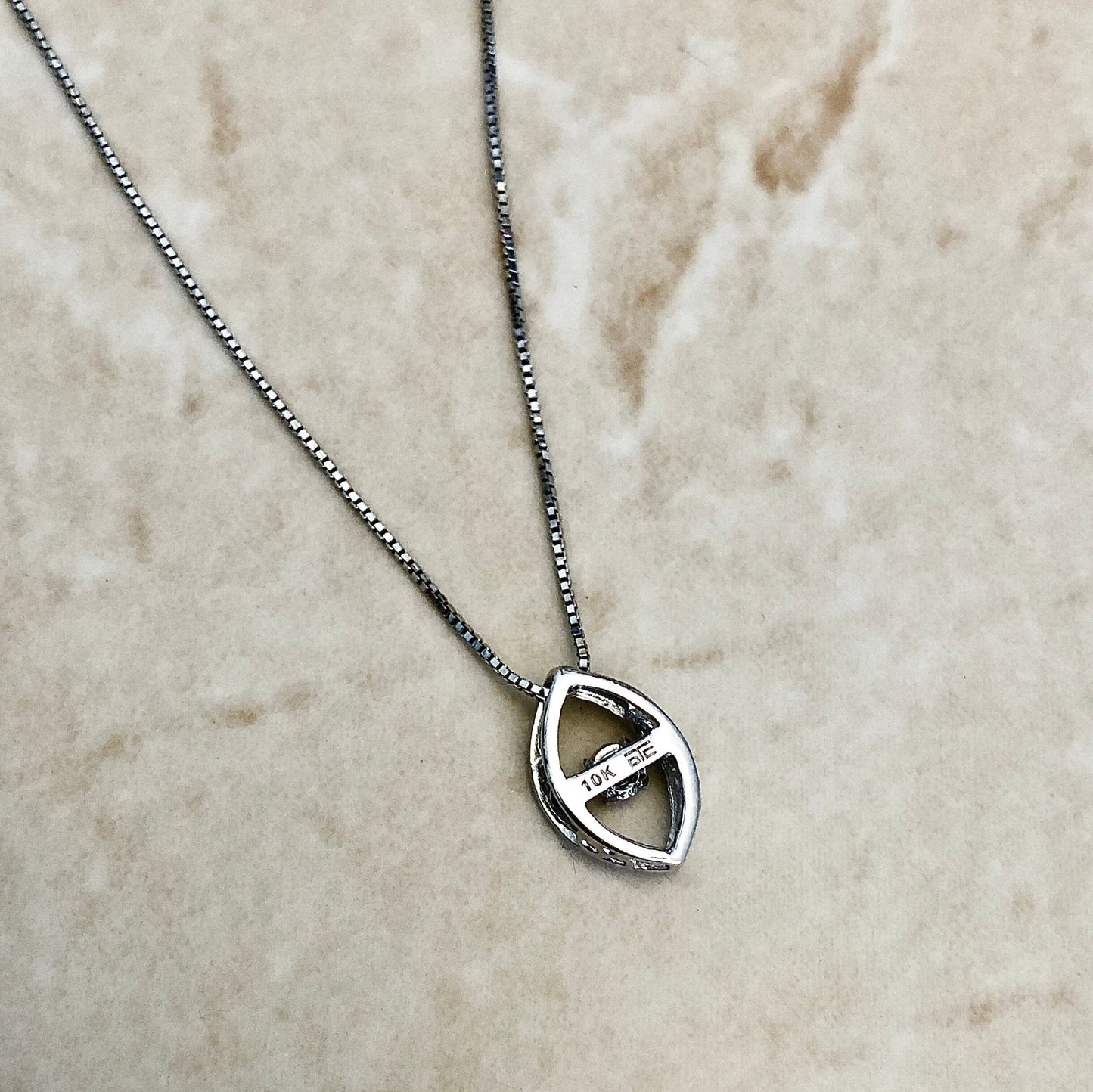 10 Karat White Gold Diamond Pendant Necklace - WeilJewelry