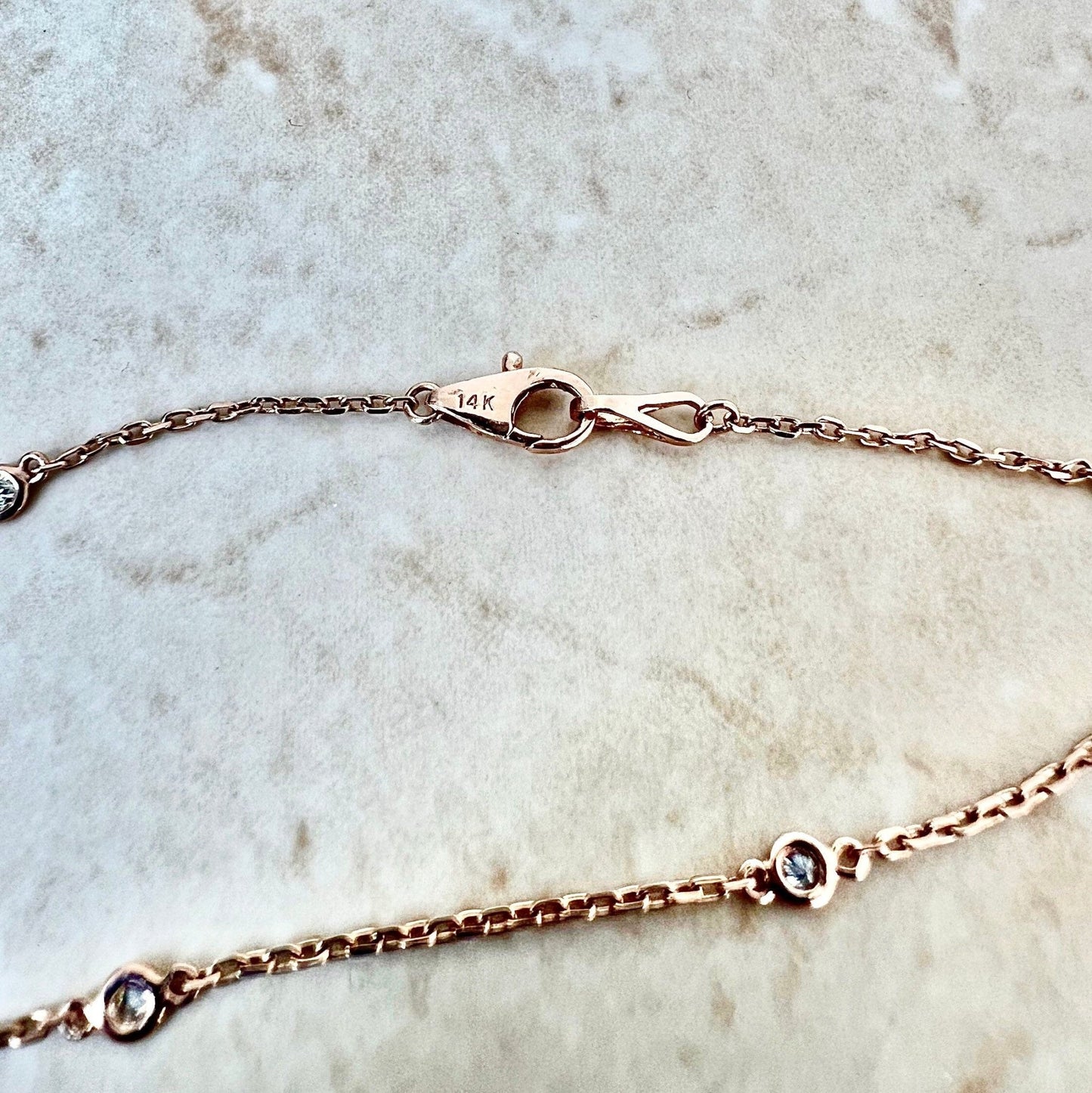14 Karat Rose Gold 0.15 Carat Diamond By The Yard Bracelet - WeilJewelry