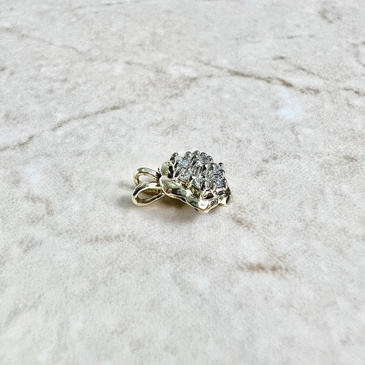 14 Karat Two - Tone Gold Diamond Cluster Pendant - WeilJewelry