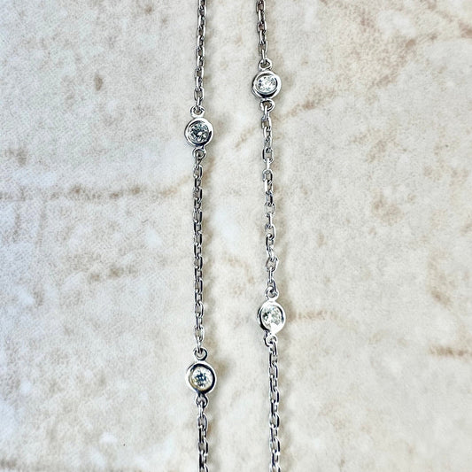 14 Karat White Gold 0.12 Carat Diamond By The Yard Bracelet - WeilJewelry