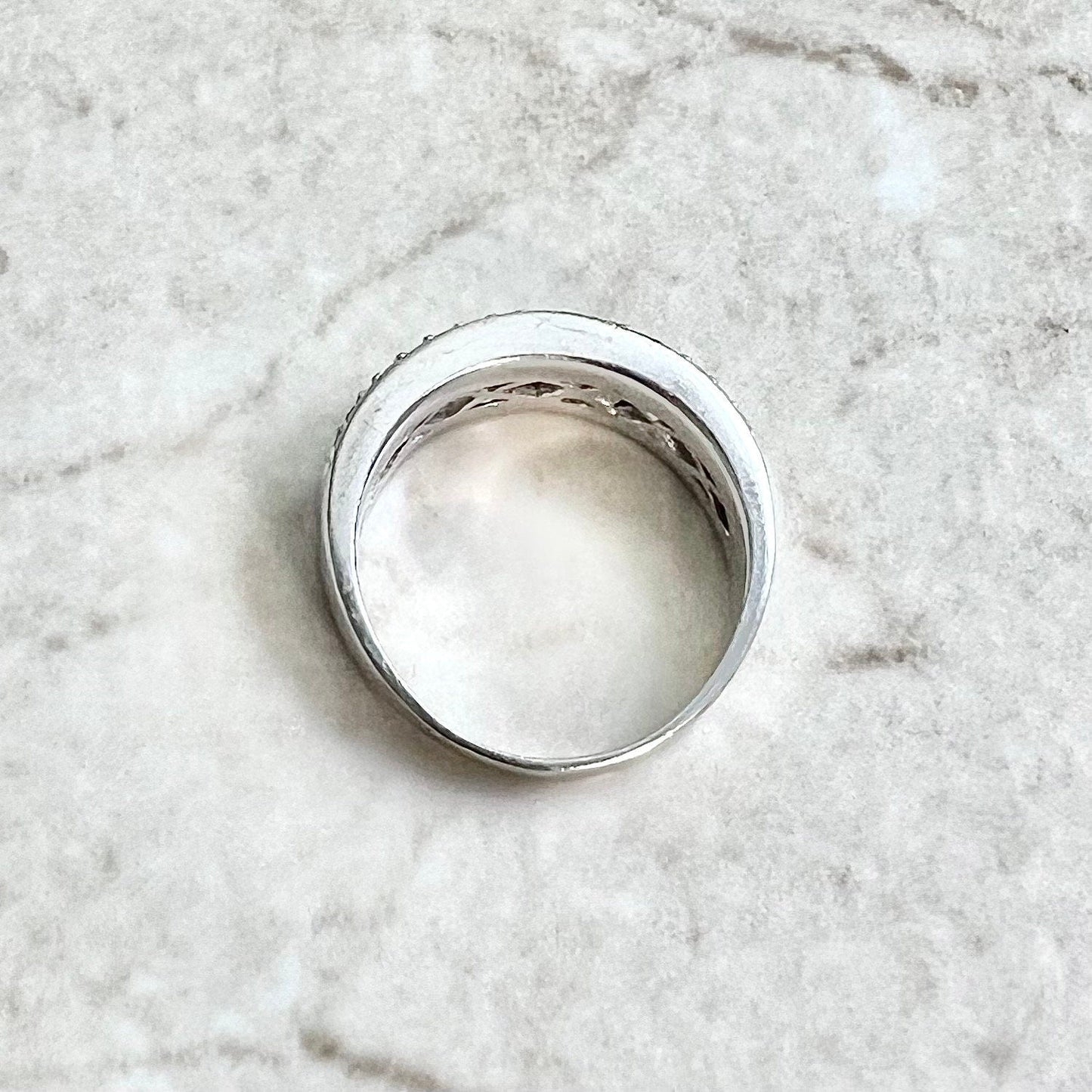 14 Karat White Gold 1.13 Carat Three - Row Diamond Band Ring - WeilJewelry