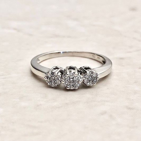 14 Karat White Gold 1/4 Carat Pavé Diamond Ring - WeilJewelry