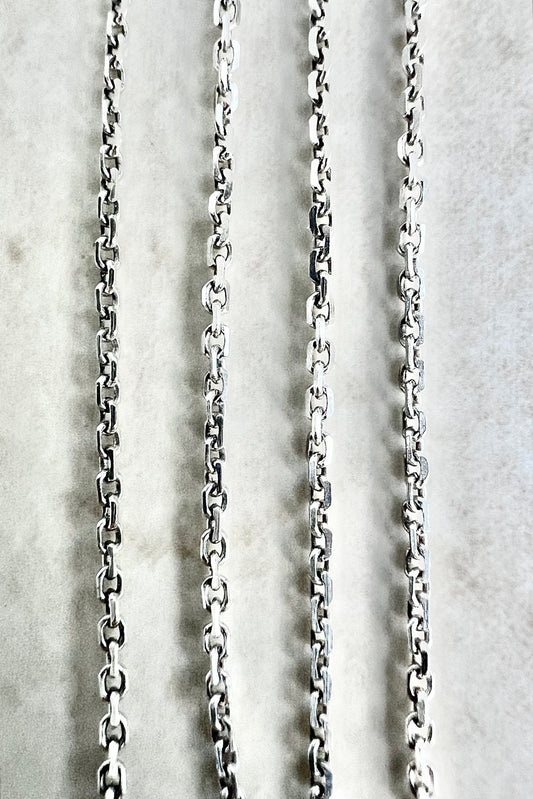 14 Karat White Gold 16 Inches Cable Chain Necklace - WeilJewelry