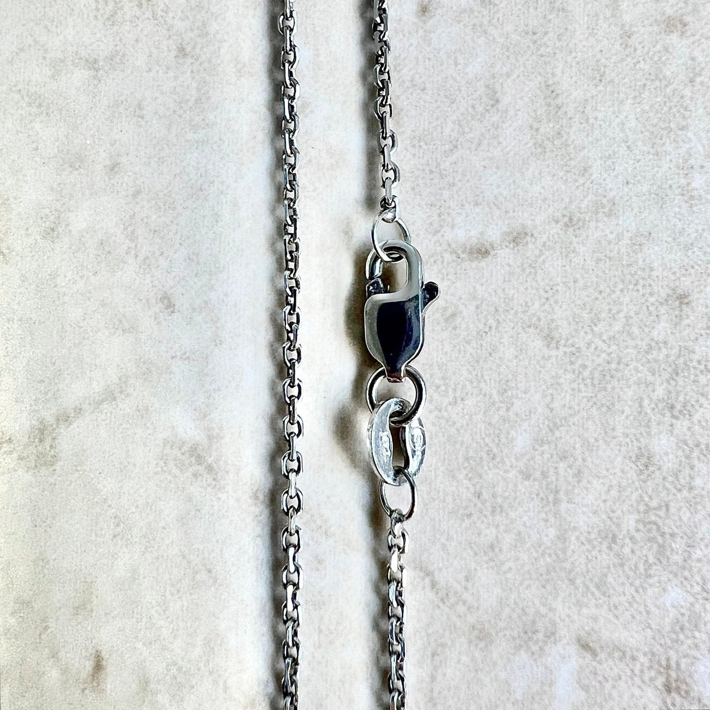 14 Karat White Gold 16 Inches Cable Chain Necklace - WeilJewelry