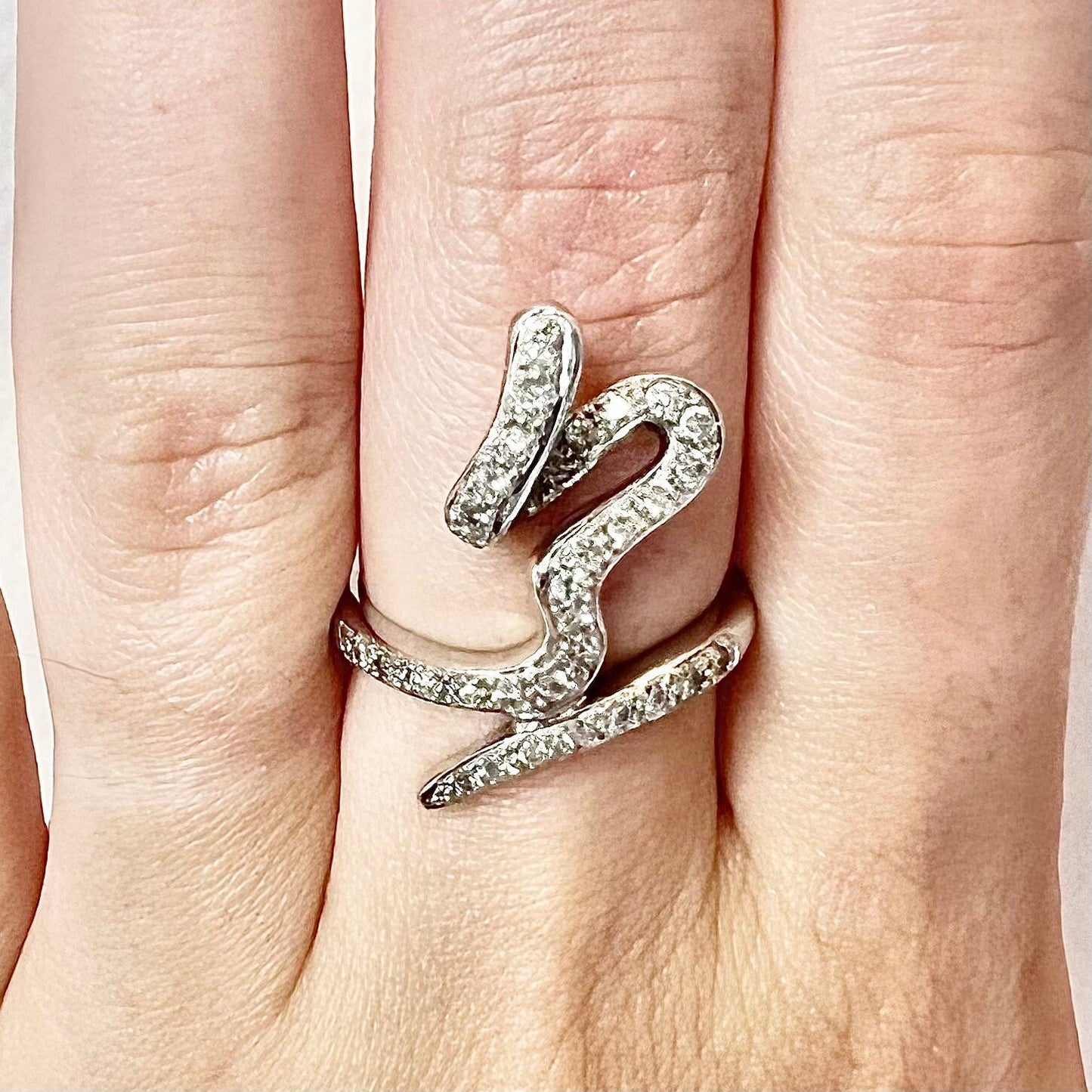 14 Karat White Gold Artistic Diamond Statement Ring - WeilJewelry