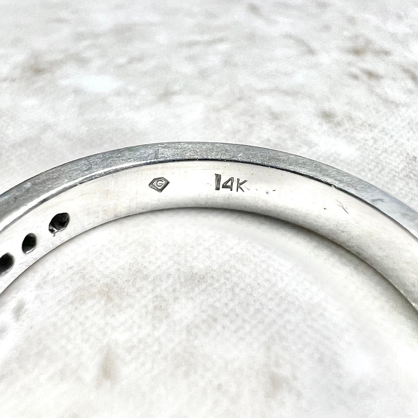 14 Karat White Gold Channel - Set 0.15 Carat Diamond Half Eternity Band Ring - WeilJewelry