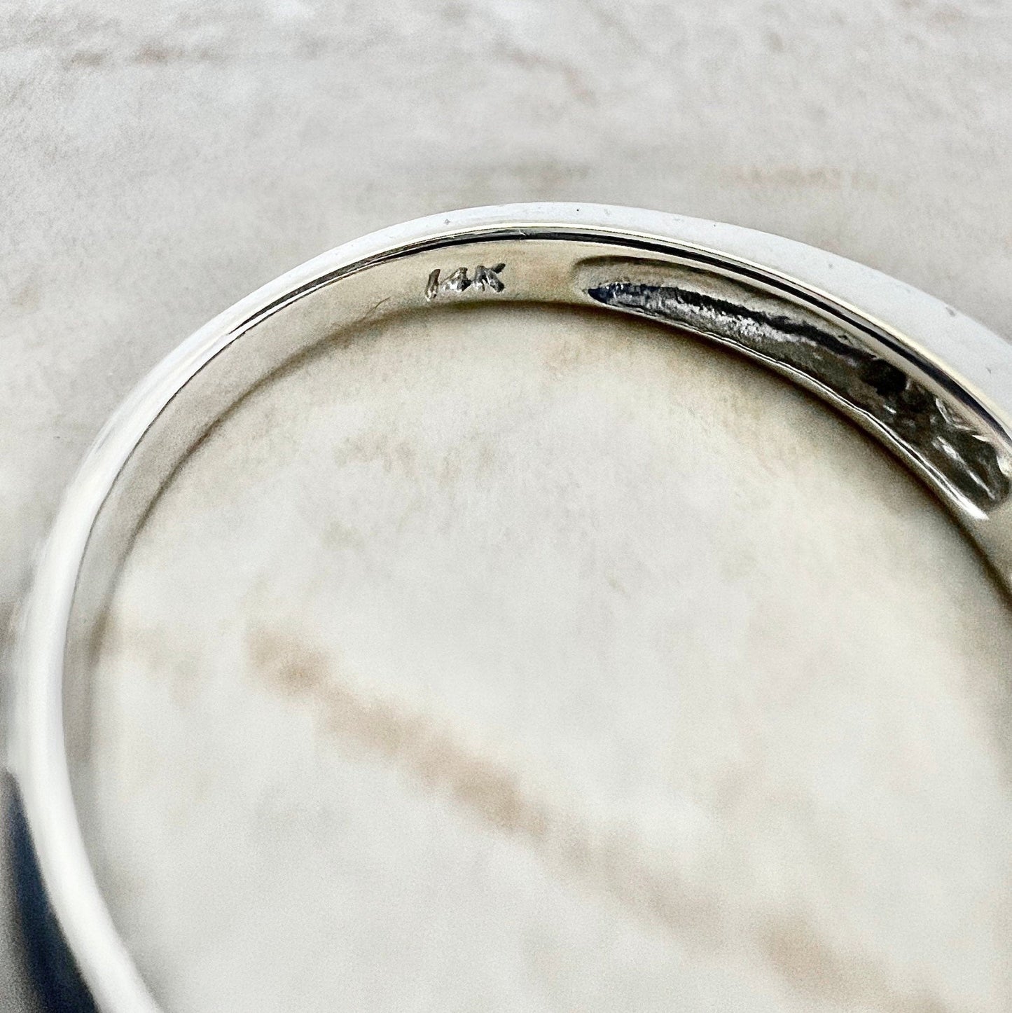 CLEARANCE 40% OFF - 14 Karat White Gold Channel - Set Princess Cut Diamond Band Ring - WeilJewelry