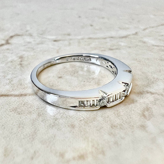 14 Karat White Gold Half Eternity 0.35 Carat Diamond Band Ring - WeilJewelry
