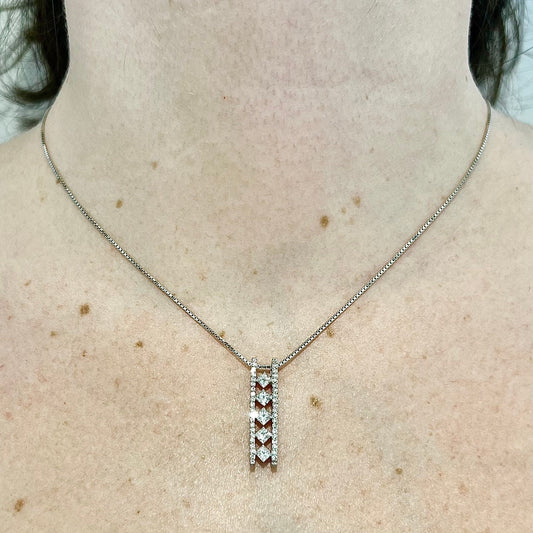 14 Karat White Gold Princess Cut 1 Carat Diamond Pendant - WeilJewelry