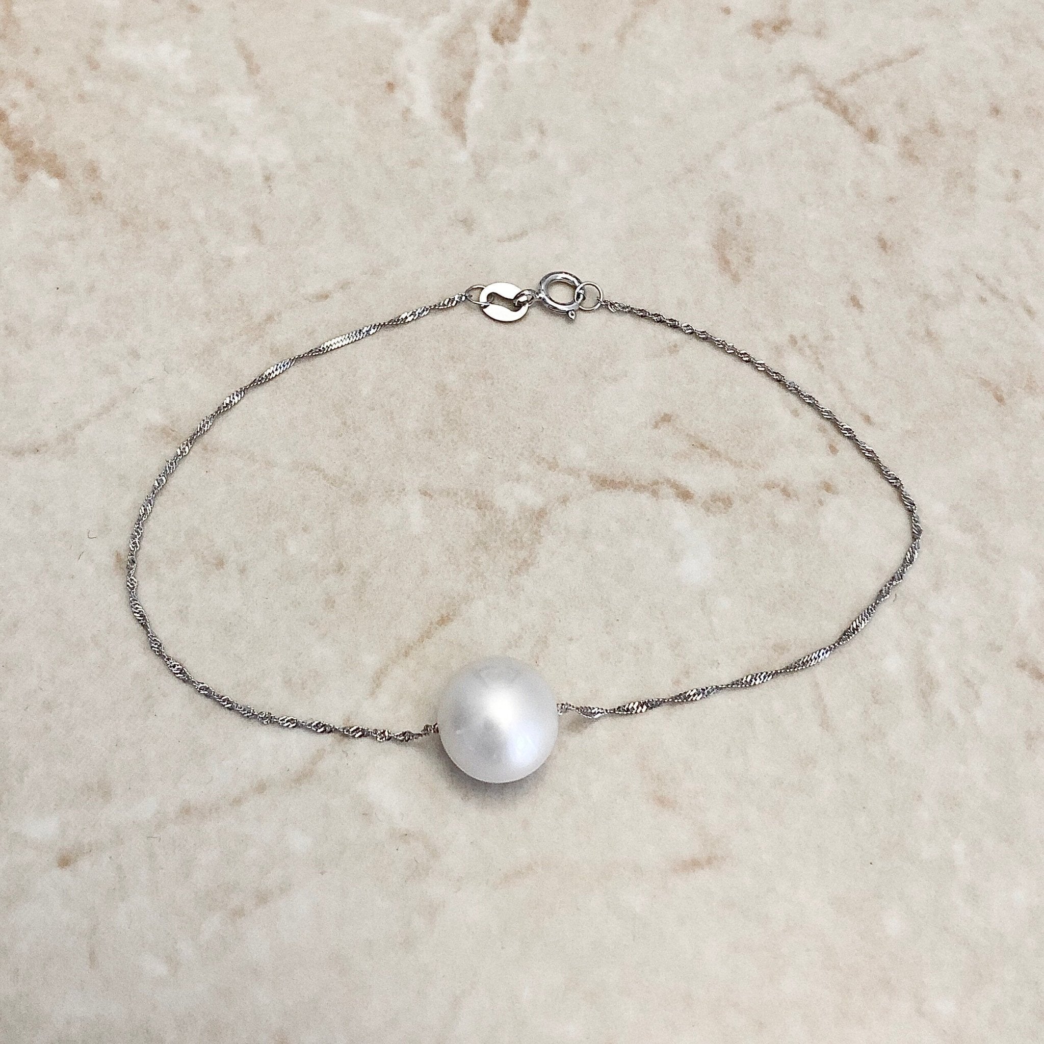 Pearl Chain Bracelet Sterling Silver