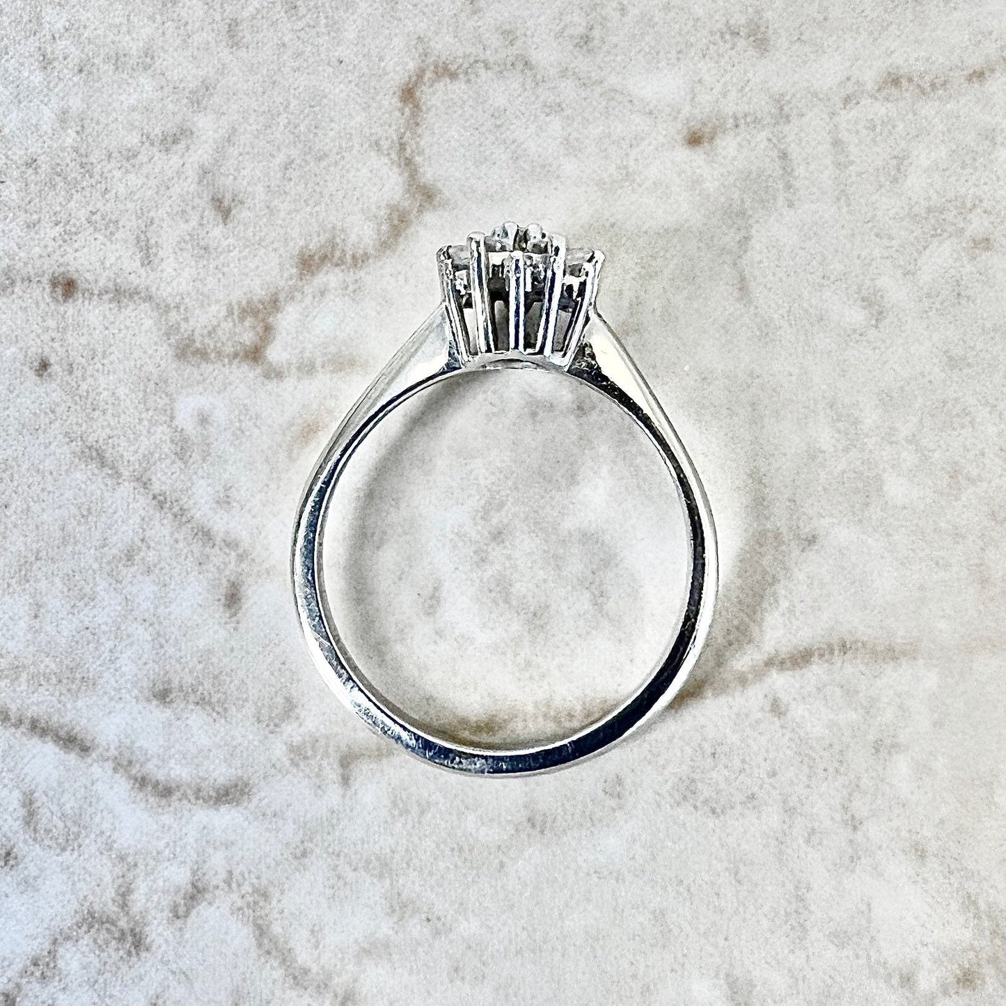 14 Karat White Gold Snowflake Diamond Cluster Ring - WeilJewelry