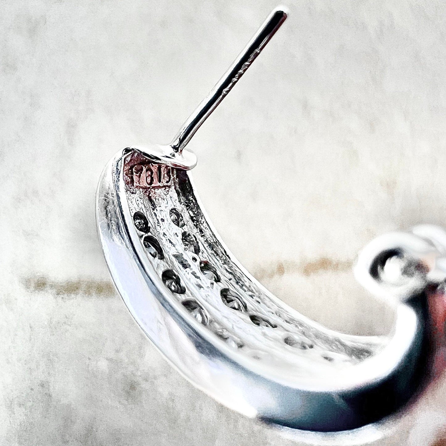 CLEARANCE 40% OFF - 14 Karat White Gold Two - Row 1/2 Carat Diamond Huggie Earrings - WeilJewelry