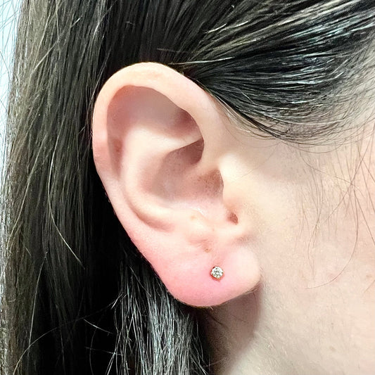 14 Karat Yellow Gold 0.15 Carat Natural Diamond Stud Earrings - WeilJewelry