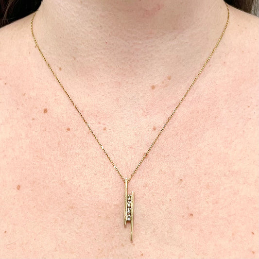 CLEARANCE 40% OFF - 14 Karat Yellow Gold 0.60 Carat Diamond Pendant - WeilJewelry