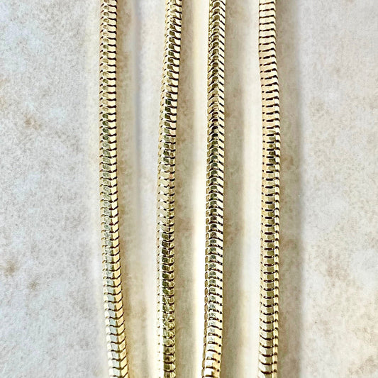 14 Karat Yellow Gold 16 Inches Snake Chain Necklace - WeilJewelry