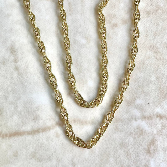 14 Karat Yellow Gold 18" Rope Chain Necklace - WeilJewelry
