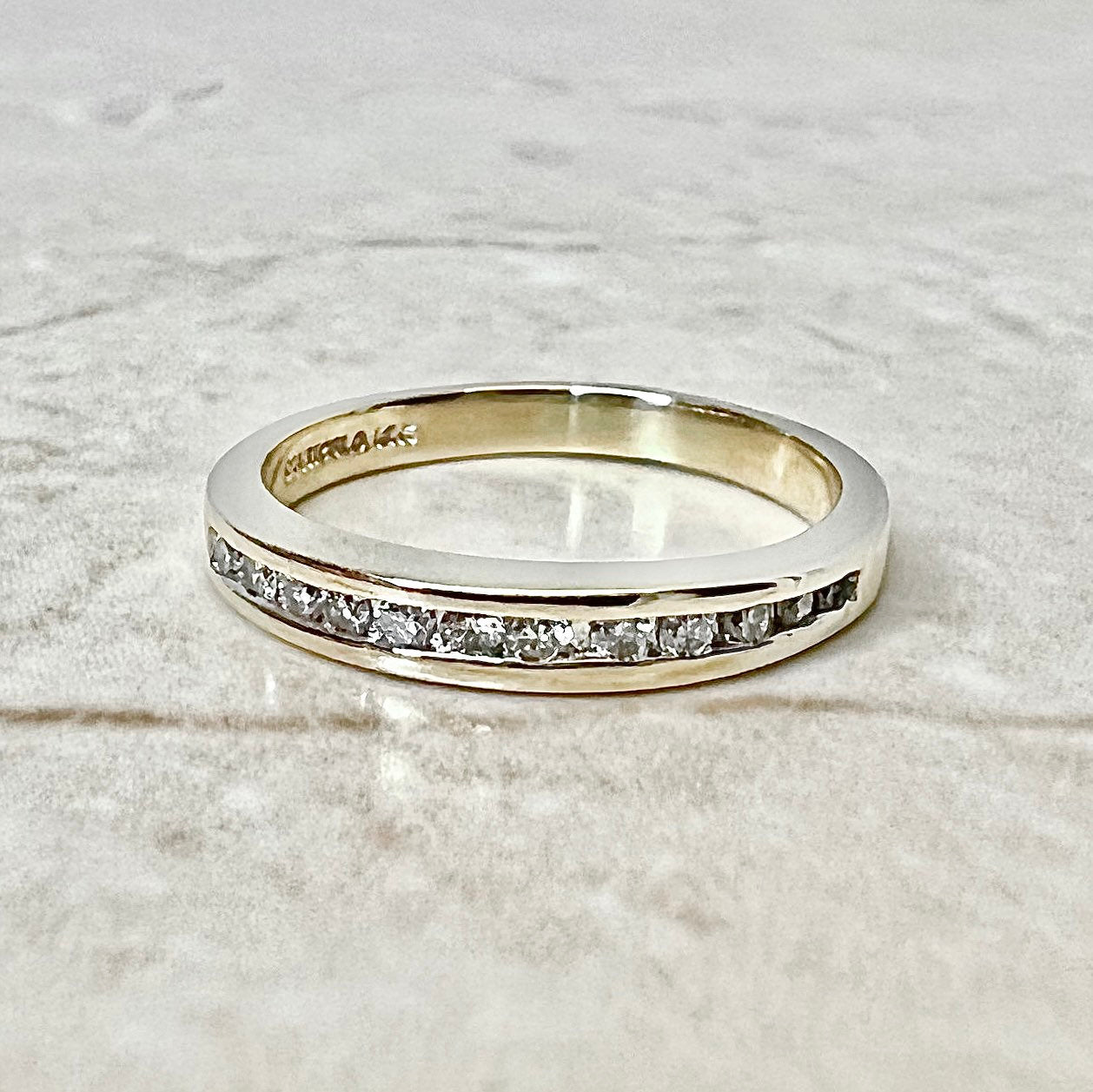 CLEARANCE 40% OFF - 14 Karat Yellow Gold Channel - Set 0.30 Carat Diamond Half Eternity Ring - WeilJewelry