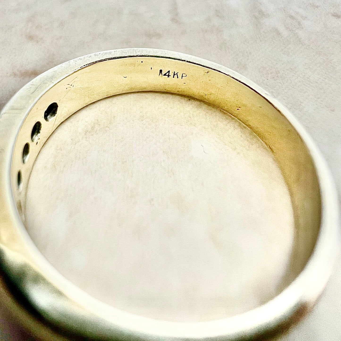 14 Karat Yellow Gold Channel - Set 0.40 Carat Diamond Six - Stone Band Ring - WeilJewelry