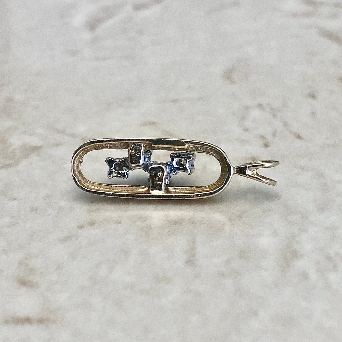 14 Karat Yellow Gold Four - Stone Diamond Pendant - WeilJewelry