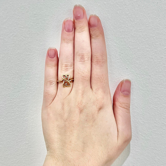 CLEARANCE 40% OFF - 14 Karat Yellow Gold Heart Diamond Toi & Moi Ring - WeilJewelry