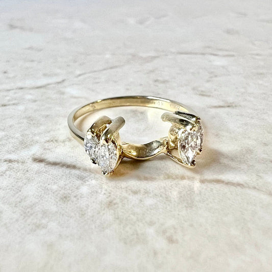 14 Karat Yellow Gold Marquise Diamond Jacket Ring - WeilJewelry