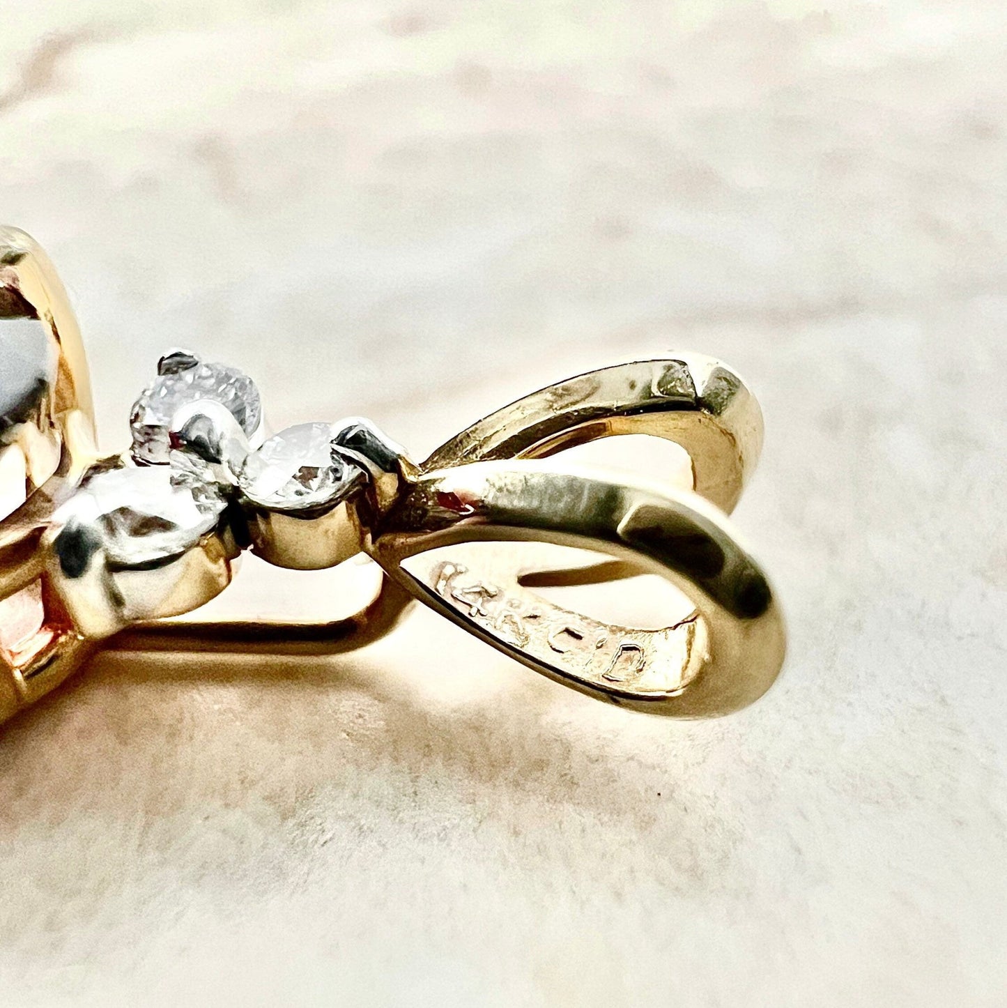 14 Karat Yellow Gold Red Spinel & Diamond Pendant - WeilJewelry