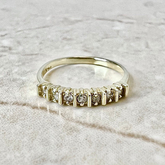 14 Karat Yellow Gold Seven Stone Diamond Band Ring - WeilJewelry