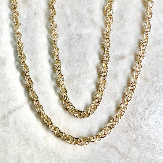 18 Inch 14 Karat Yellow Gold Rope Chain Necklace - WeilJewelry