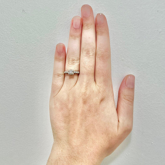 18 Karat White Gold 0.60 Carat Princess Cut Diamond Engagement Ring - WeilJewelry