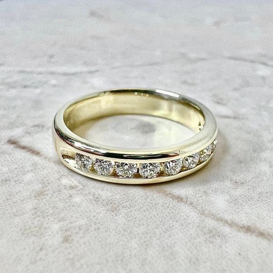 18 Karat Yellow Gold 1/2 Carat Diamond Half - Eternity Band Ring - WeilJewelry