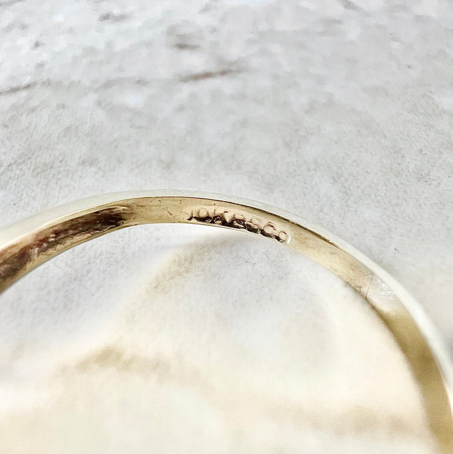 Antique Art Deco 10 Karat Yellow Gold Light Pink Glass Solitaire Ring - WeilJewelry