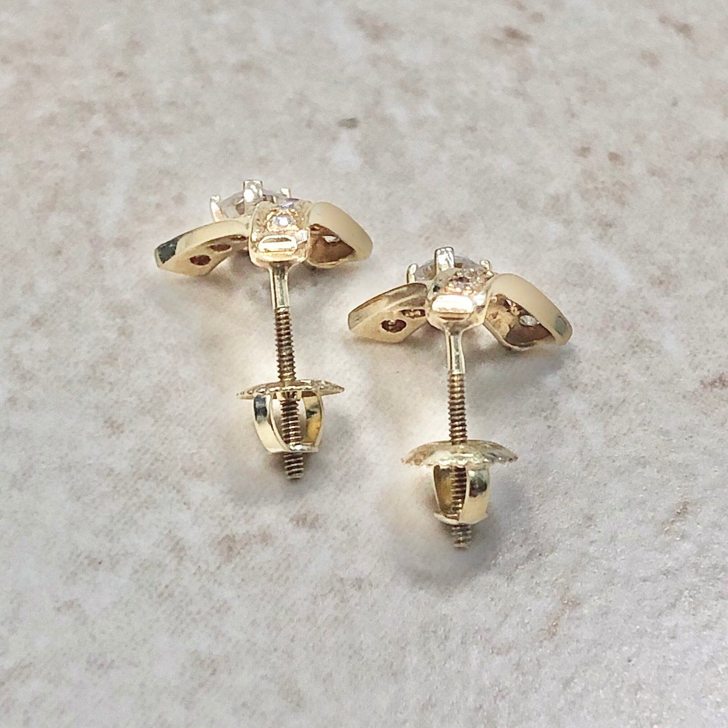 CLEARANCE 40% OFF - Vintage 14 Karat Yellow Gold 0.55 Carat Diamond Crossover Earrings - WeilJewelry