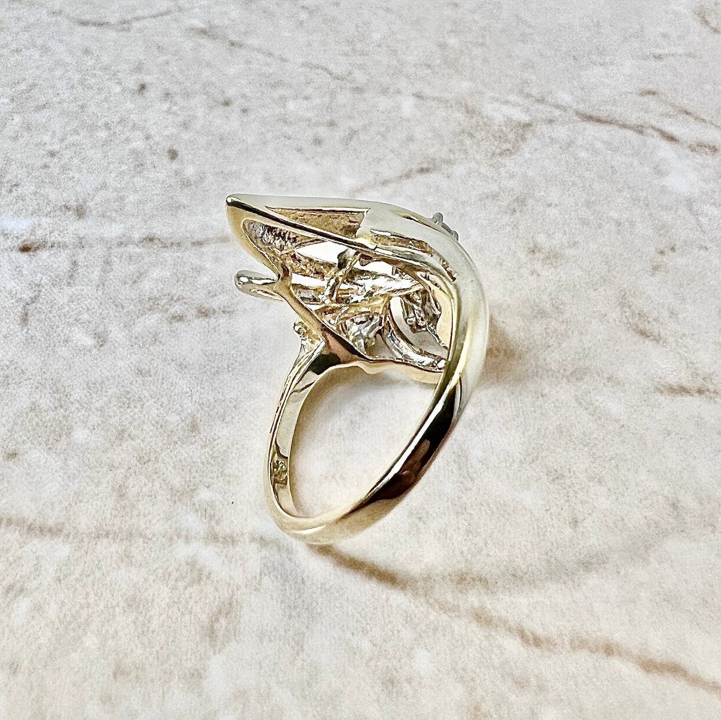 CLEARANCE 40% OFF - Vintage 14 Karat Yellow Gold 1/2 Carat Diamond Cocktail Ring - WeilJewelry