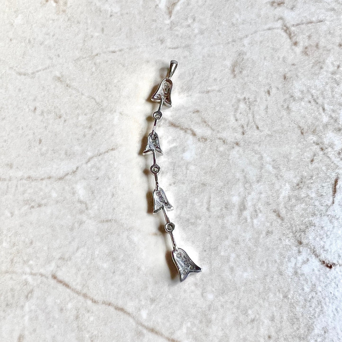 CLEARANCE 40% OFF - Vintage 18 Karat White Gold 0.60 Carat Diamond Pendant - WeilJewelry