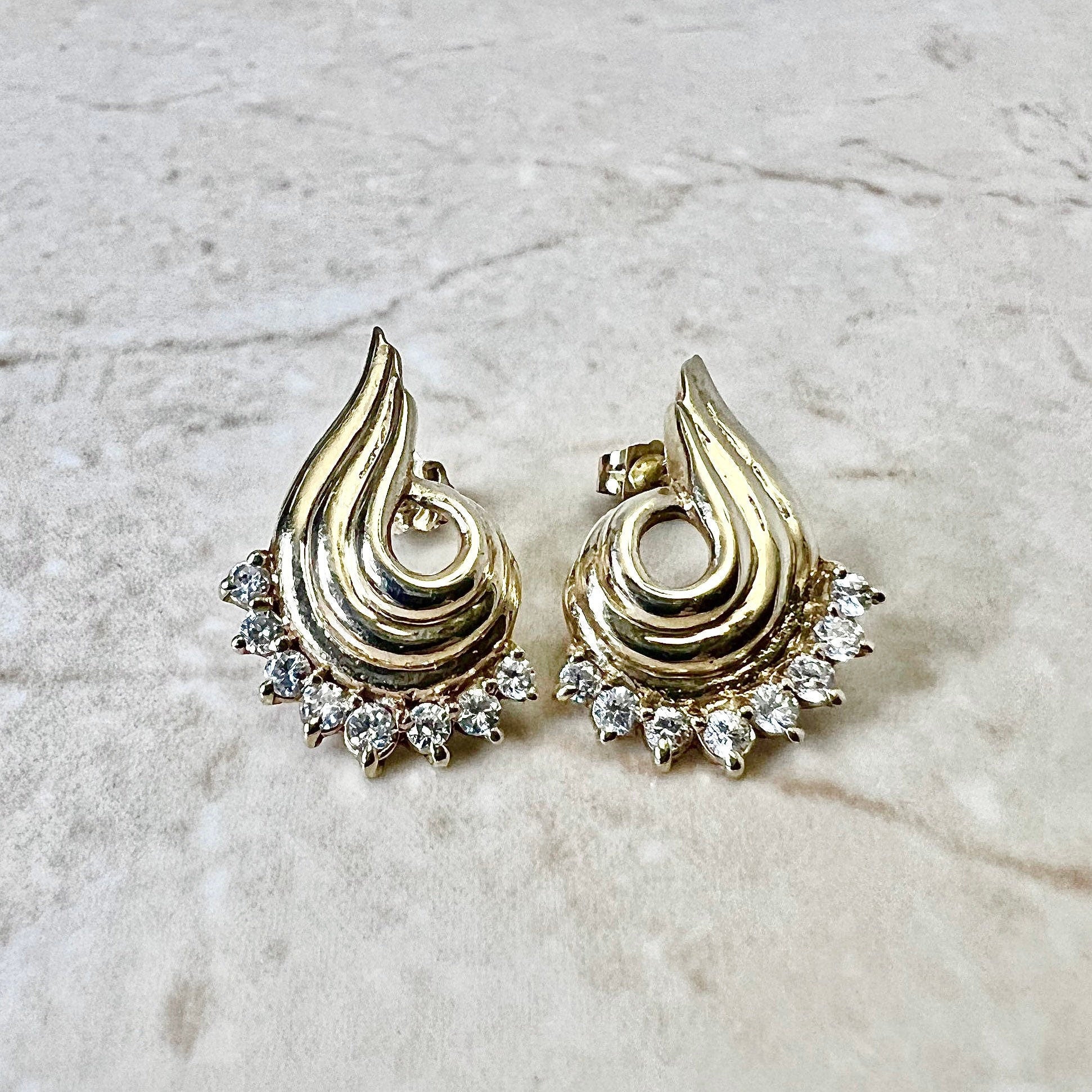 Vintage gold diamond earrings Clearance