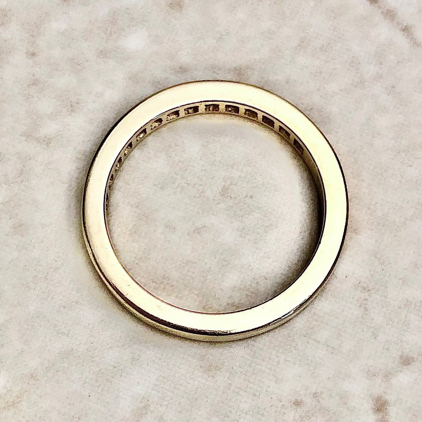 Fine 14 Karat Yellow Gold Natural Emerald & Diamond Band Ring - WeilJewelry