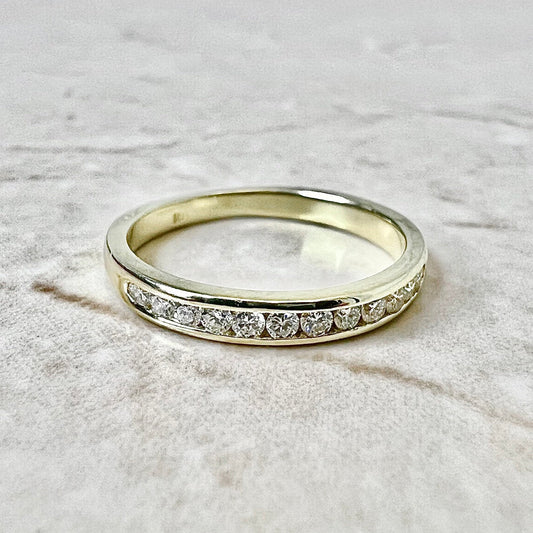 Fine 18 Karat Yellow Gold 0.25 Carat Diamond Half Eternity Band Ring - WeilJewelry