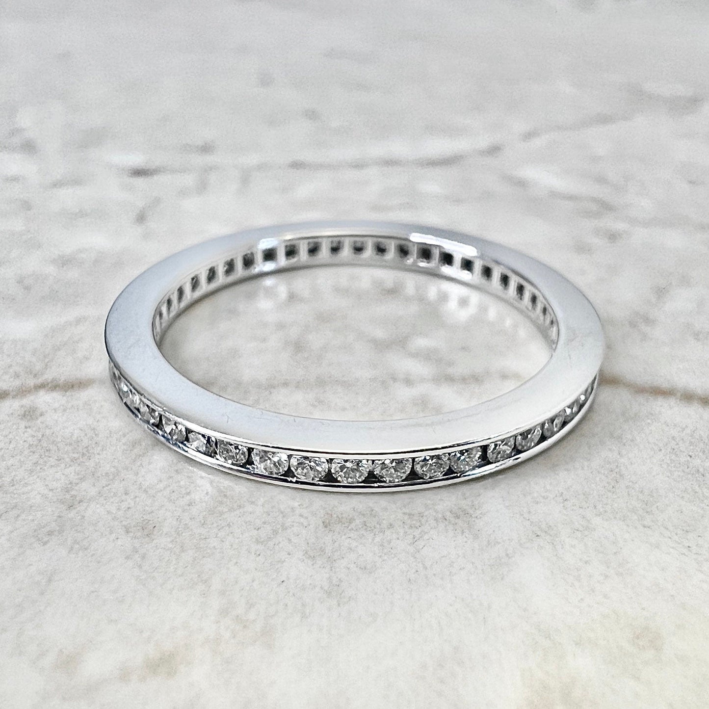 Fine Handcrafted Platinum Channel - Set 1/2 Carat Diamond Eternity Band Ring By Carvin French - WeilJewelry