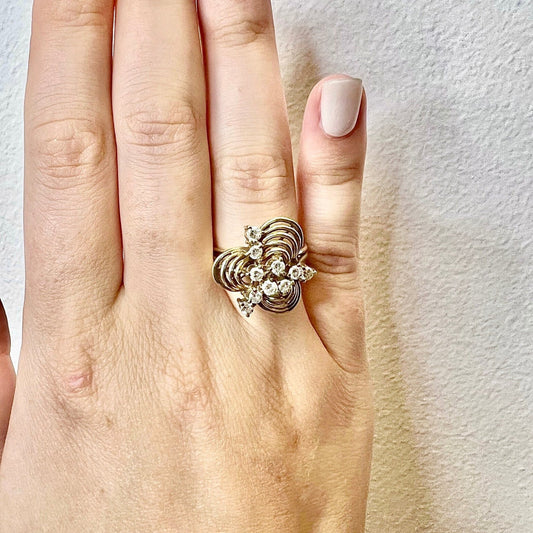 CLEARANCE 40% OFF - Fine Vintage 14 Karat Yellow Gold 0.51 Carat Diamond Statement Ring - WeilJewelry